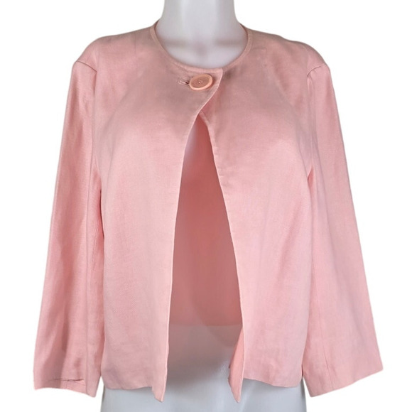 Talbots Stunning 100% Irish Linen 1 Button Women's Blazer 12 - Picture 2 of 5